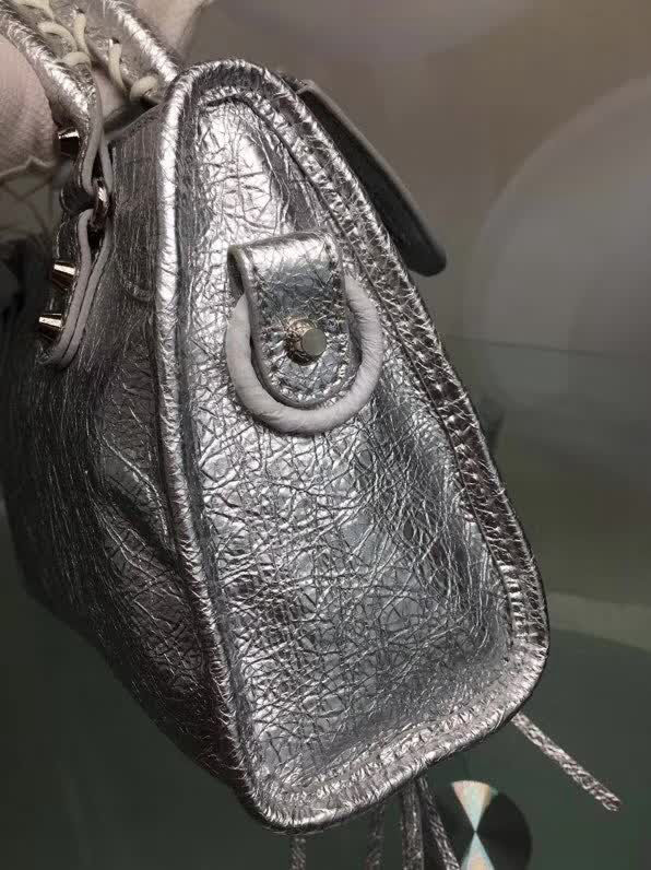 BALENCIAG巴黎世家 原版 義大利進口爆裂銀皮 新款 手提單肩斜挎包  BL1243